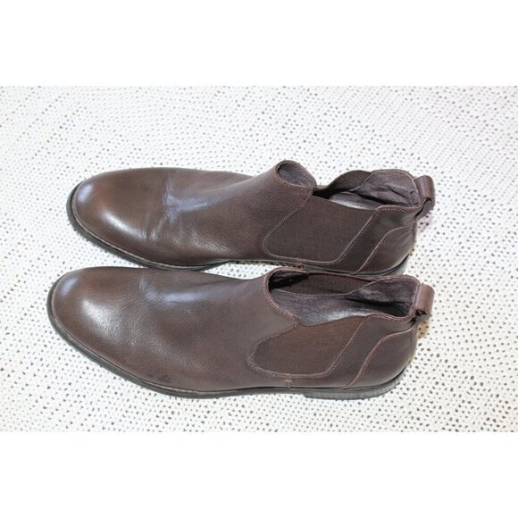 John Varvatos Chelsea Brown Leather Men Ankle boots Size 10M Made in US slip on - Picture 4 of 10